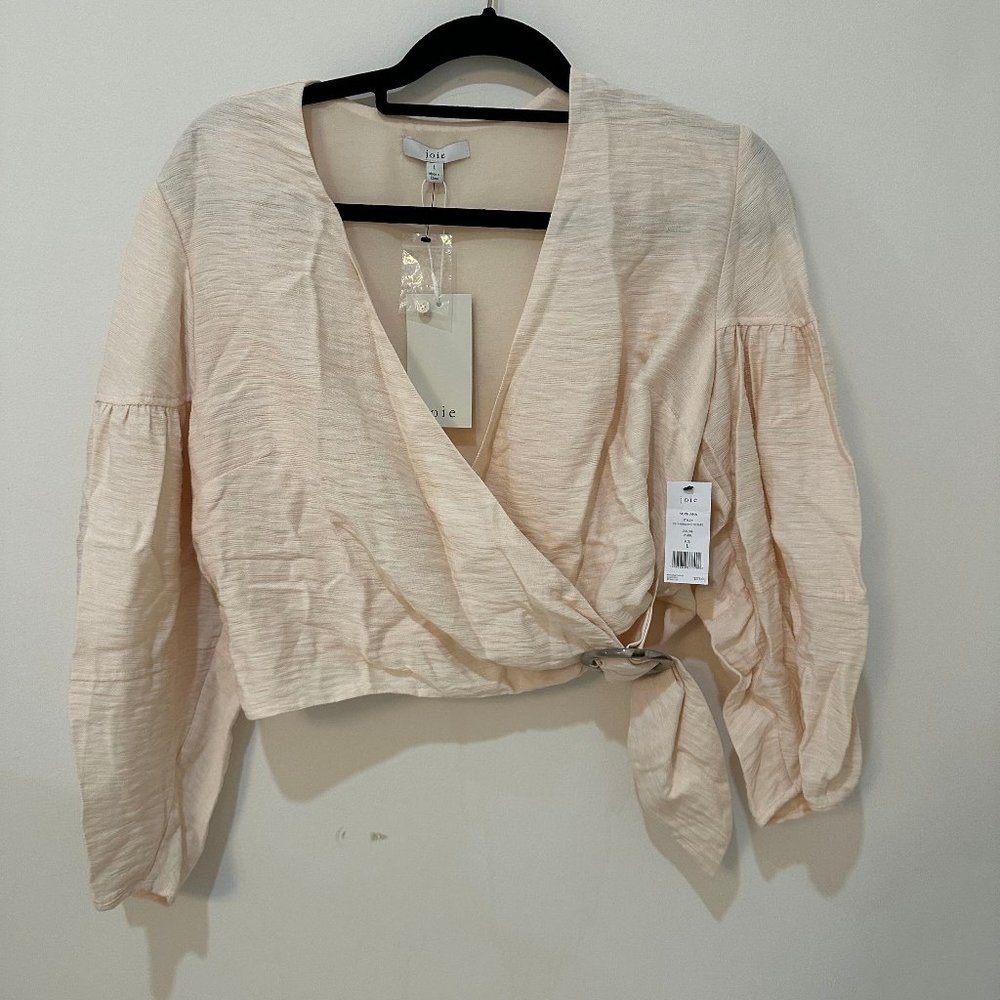 NEW Joie Sophiana wrap crossover top Large Pink Pearl